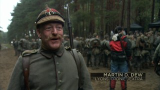 In costume as a German soldier, Martin D. Dew provides "An Extra's Point of View."
