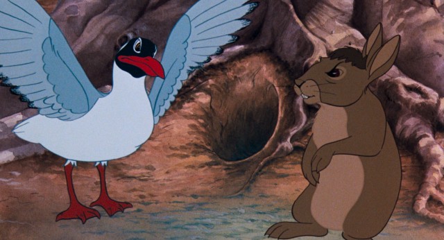The rabbits find an unlikely ally in Kehaar, a sea gull with a thick accent.