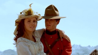 Good thing that young Mountie Edward Montclair (Daniel Sharman) is there to carry Elizabeth (Poppy Drayton) when her feet get tired.