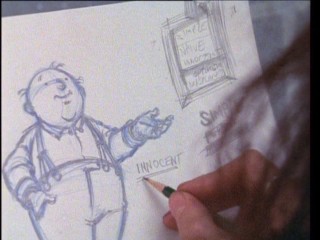 An artist draws "simple, innocent" Jim Bloggs in making-of featurette "The Wind and the Bomb."