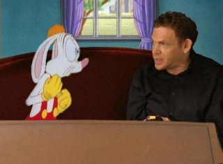 Roger Rabbit joins Charles Fleischer, the man who voiced him, in "Who Made Roger Rabbit."
