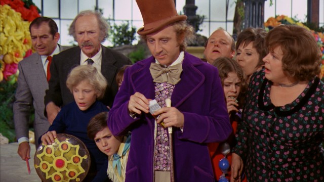 Willy Wonka (Gene Wilder) is not nearly as concerned as his guests by Augustus Gloop falling into his Chocolate River.