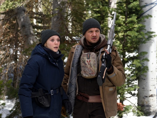 In "Wind River", an FBI agent (Elizabeth Olsen) and local Fish & Wildlife officer (Jeremy Renner) team up to solve a murder.