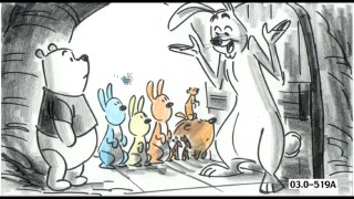 The brisk appearance of Rabbit's colorful friends and relations was cut from the film but is preserved in the Blu-ray and DVD's deleted scenes section.