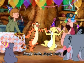 If you thought the gang's variation on Jingle Bells was good, wait 'til you see it with Disney's Song Selection's italicized subtitles showing the lyrics!