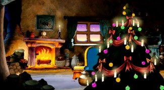 Enchanted Environment aims to get you in the Christmas spirit with holiday melodies and this festive living room view.