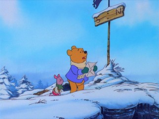Unsurprisingly, directions are a challenge for Winnie the Pooh, who mistakes lets the wind blow his letter south, away from Santa.