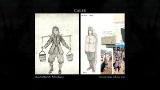 A costume sketch from the design gallery shows how Robert Eggers' vision for Caleb was realized in the final film.