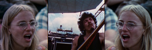 Santana's "Soul Sacrifice" guitar playing is sandwiched between a mirrored young woman in ecstasy at the sight.