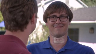 Kyle Newacheck struggles to keep a straight face in the Season 2 bloopers reel.