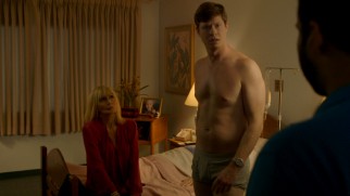 Anders (Anders Holm) gets caught in his underwear with an old retirement home resident (Sally Kellerman).
