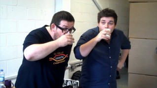 Rehearsal Footage shows Nick Frost and the actor playing the younger version of him (Zachary Bailess) working out how they'll drink in a similar fashion.