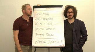 Having completed the film, writers Simon Pegg and Edgar Wright look back on their preliminary flip chart and see how true to it they remained.