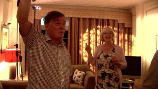 Jeff Rawle and Susie Blake give us a spontaneous tour of Emma and Clive's house while crew members set up.