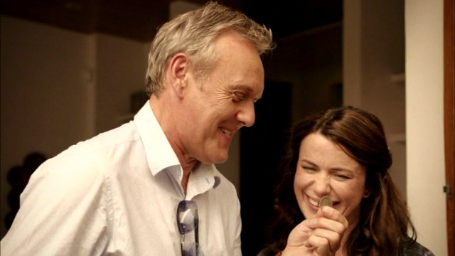 Ed (Anthony Head) and Lauren (Eve Myles) pin their future plans on a coin toss at the end of the first series of "You, Me & Them."