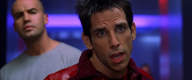 Billy Zane has the back of male model Derek Zoolander (Ben Stiller).