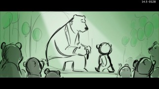 Among the deleted scenes is a bear father attending his son's taming ceremony, concepts abandoned early in the development of "Zootopia."