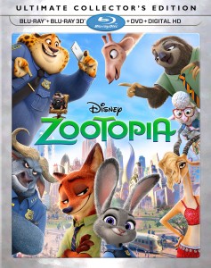 Zootopia: Blu-ray 3D + Blu-ray + DVD + Digital HD combo pack cover art