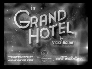 The title card for "Grand Hotel", the winner of 1932's Best Picture Oscar, credits Vicki Baum, the Austrian author of the original German text.