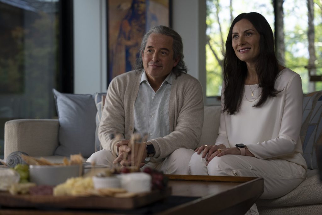 Matthew Broderick, sporting a ridiculous wig, and Laura Benanti play Percy's wealthy parents who are desperate to bring him out of his shell before leaving for college.