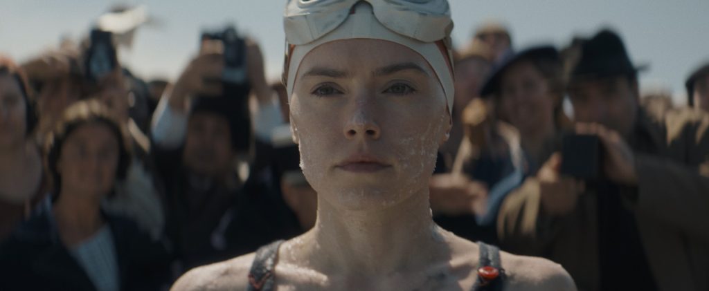 Young Woman and the Sea 3 Daisy Ridley, Rey from the new "Star Wars" movies, plays swimming pioneer Trudy Ederle in Disney's "Young Woman and the Sea."
