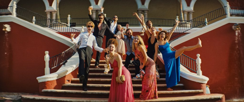Blink Twice 3 Life is a party for the mostly rich and semi-famous folks gathered together on a private tropical island in Zoë Kravitz's "Blink Twice."