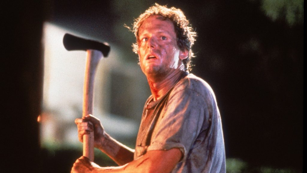 Top-billed Cliff De Young wields an axe as a divorced but still loving father in "Pulse" (1988).